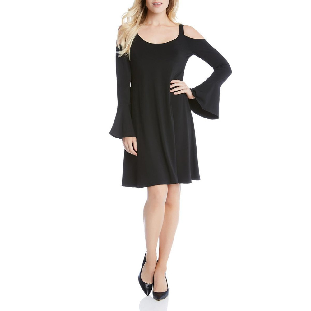 NWT Karen Kane Cold Shoulder Black Dress Large
